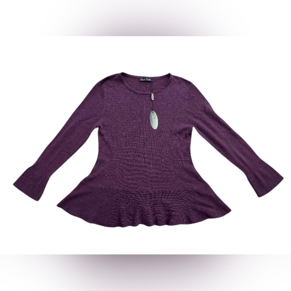 Claudia Nichole NWT Sweater Purple 90% Superwash Merino Wool 10% Cashmere Large - Picture 5 of 10